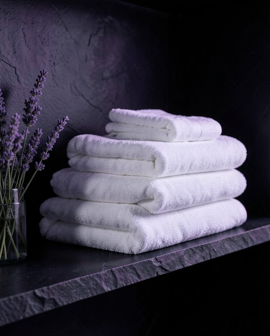 Textiles suaves y blancos cuidados